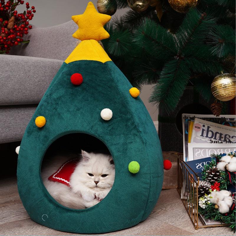 Christmas Tree Pet Bed - Cozy Nest For Cats And Dogs