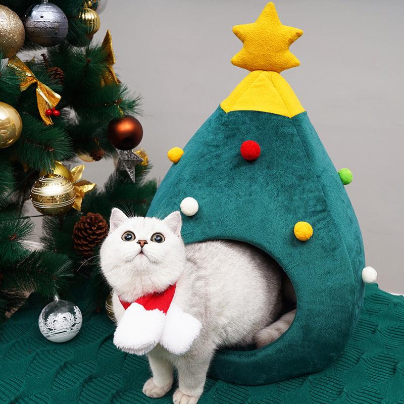 Christmas Tree Pet Bed - Cozy Nest For Cats And Dogs