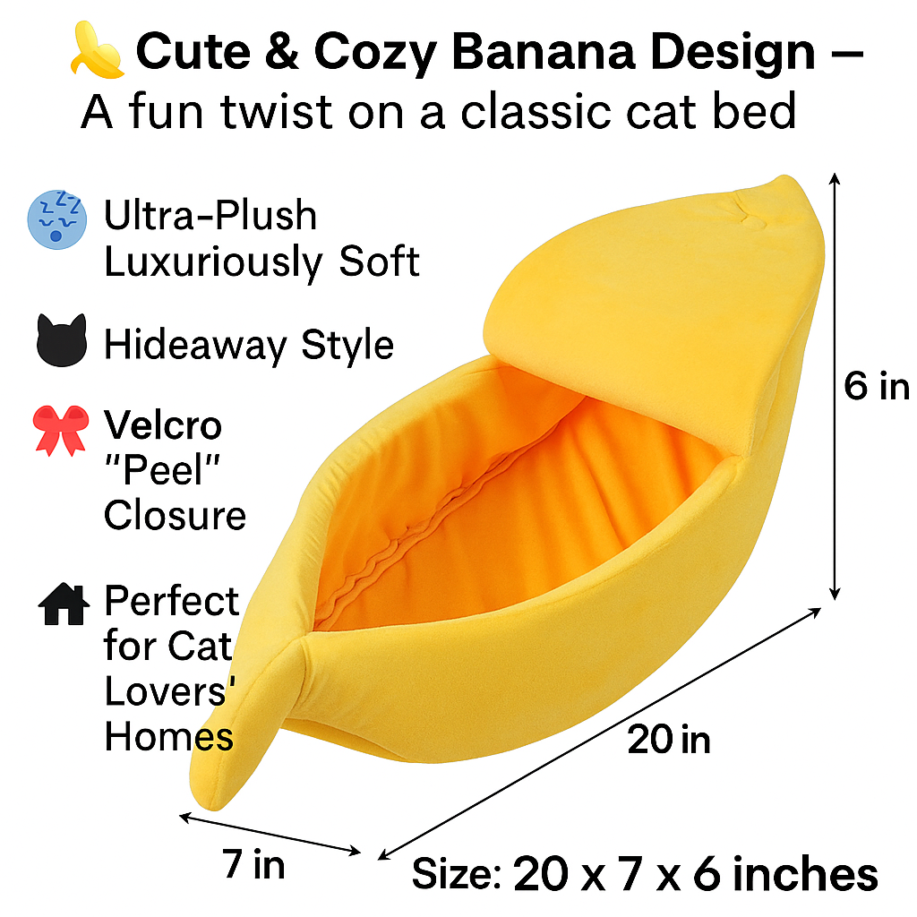 Cute Cat Banana Bed