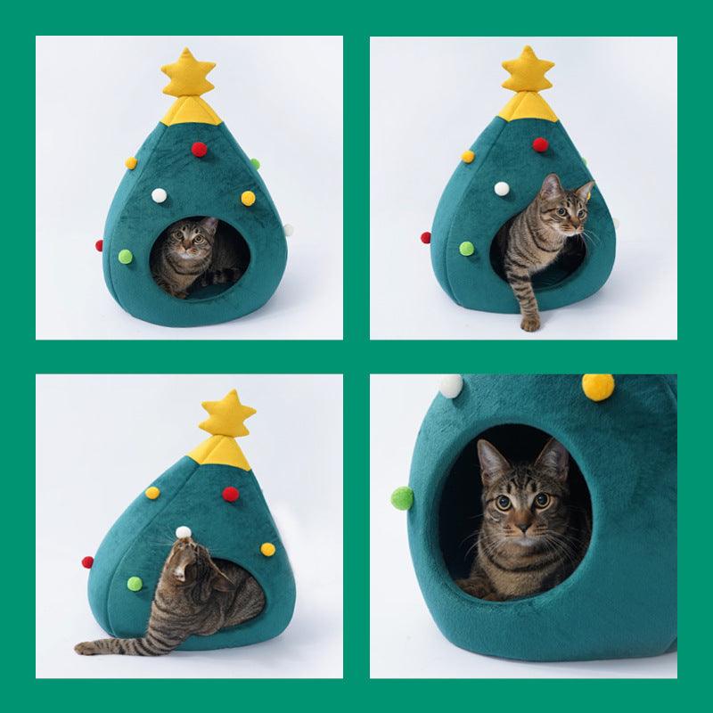 Christmas Tree Pet Bed - Cozy Nest For Cats And Dogs