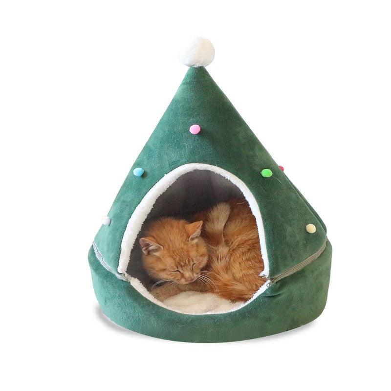 Christmas Tree Pet Bed - Cozy Nest For Cats And Dogs